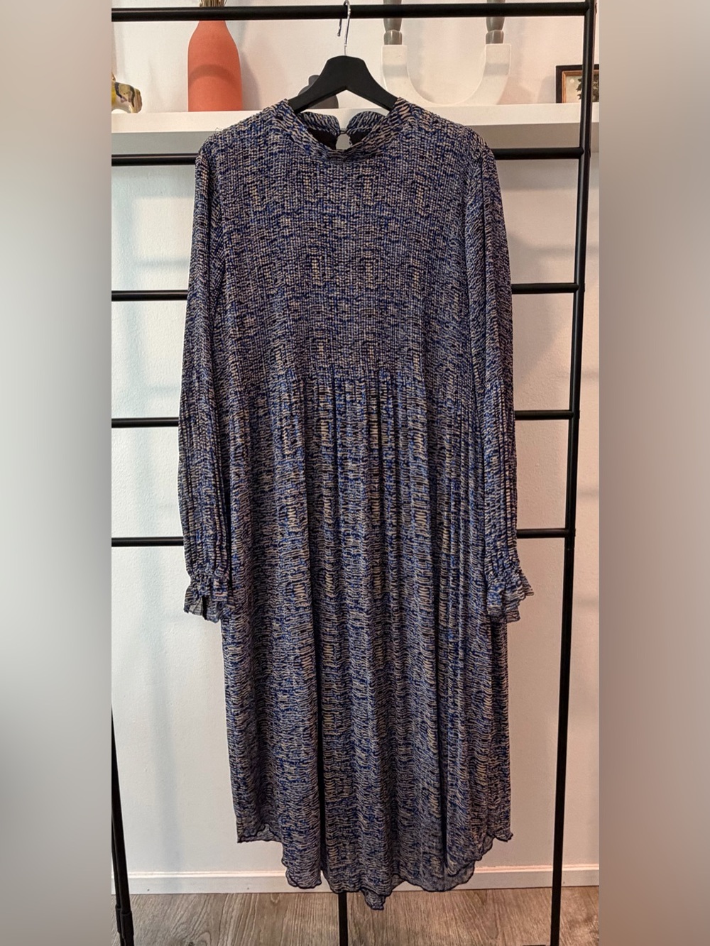 Anthropologie Navy Marled Long Sleeve Midi Dress - Picture 1 of 7